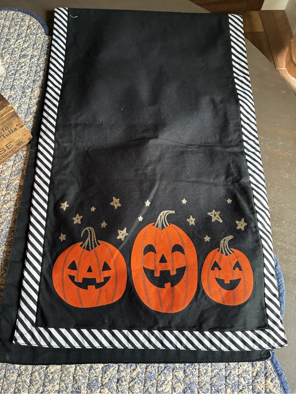 Black and Orange Pumpkin Kids Costume Accessory - Halloween Table Runner